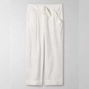 New! Wilfred Linen White Sz 12 Allant Pant Cuffed Crop